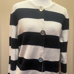 Champs Black and White Striped Sweater, NWOT